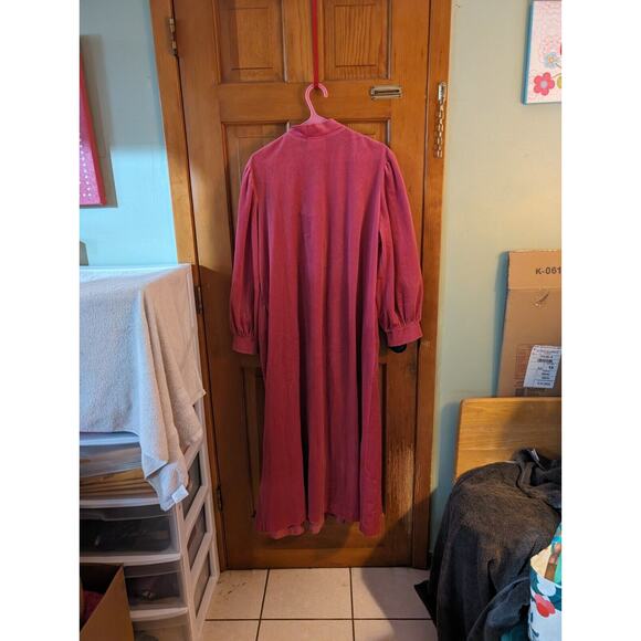 Vintage Velour Velvet Feel House Coat Robe 1/2 Zip Pullover L Gilligan O’Malley - Picture 2 of 4